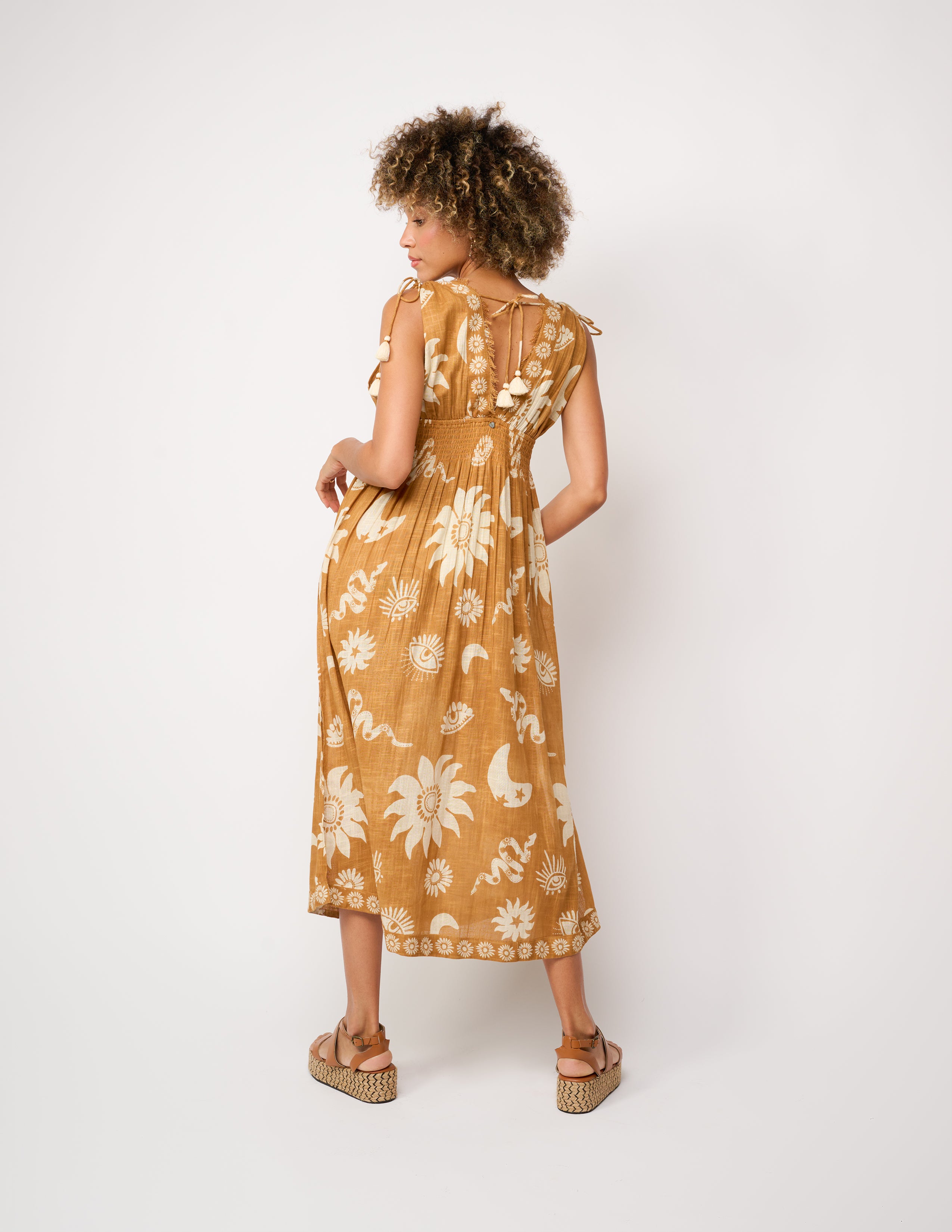Natural Shadow Maxi Dress