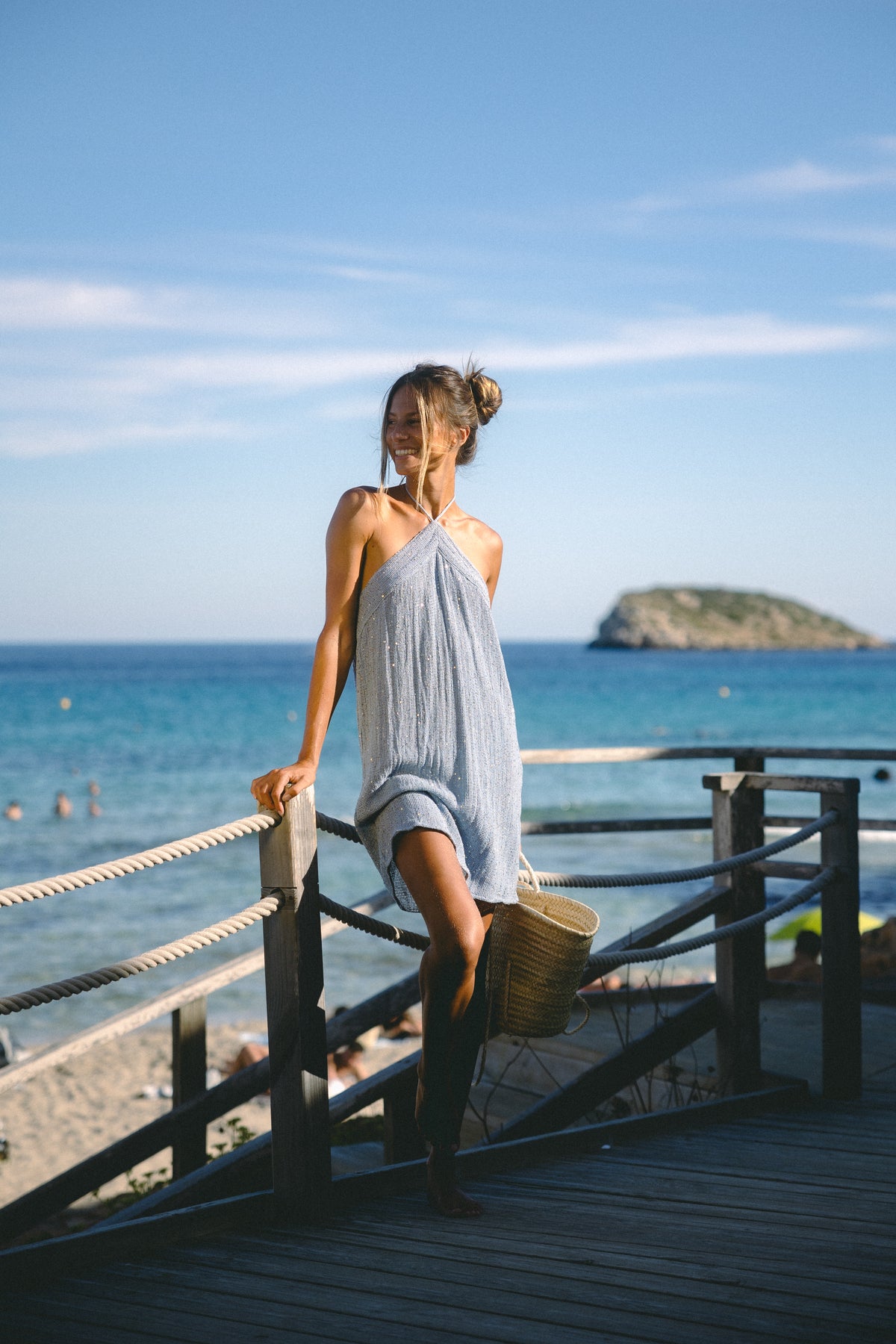 Radiant Sky Mini Dress Sleeveless