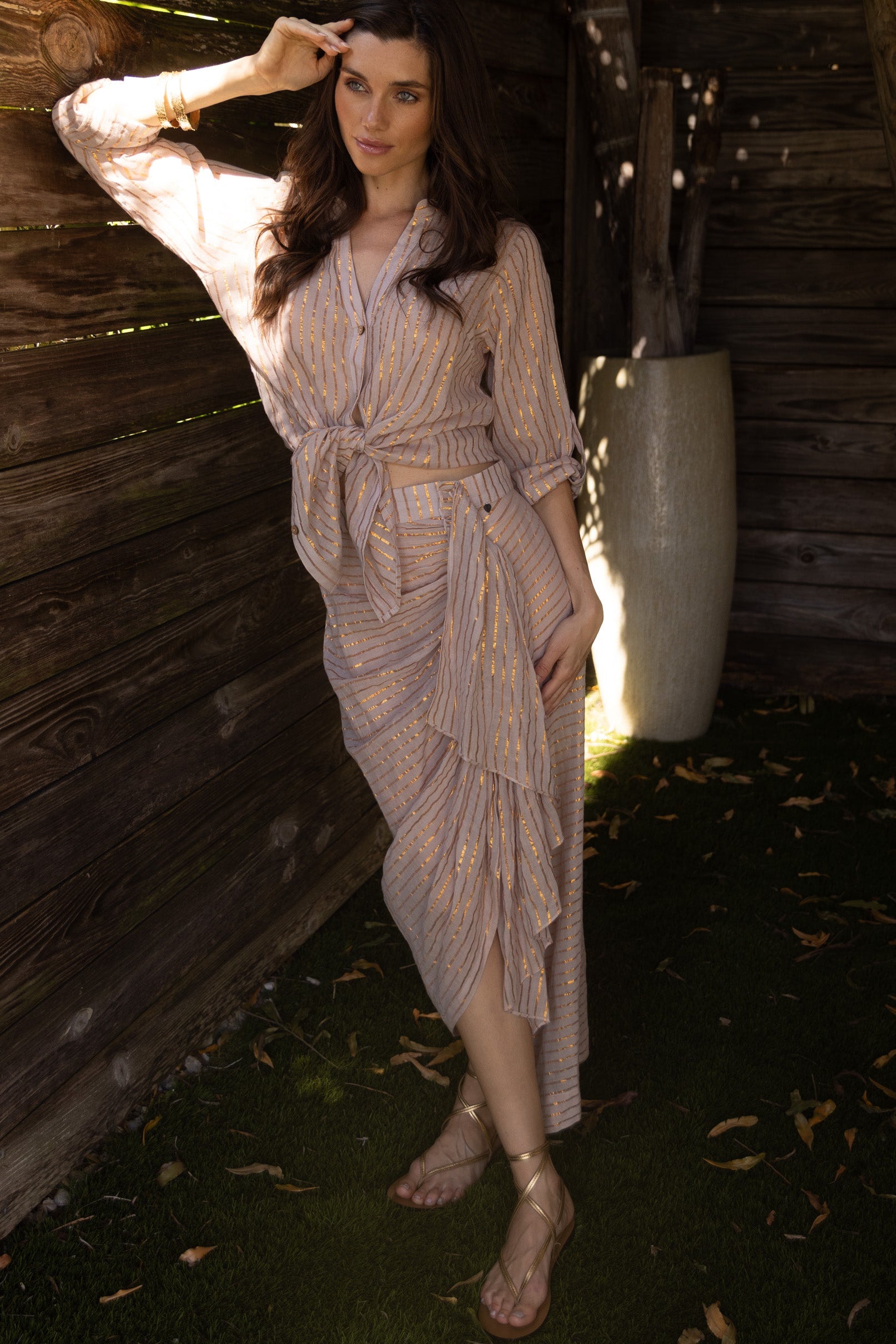 Brillare Midi Skirt (Brown)