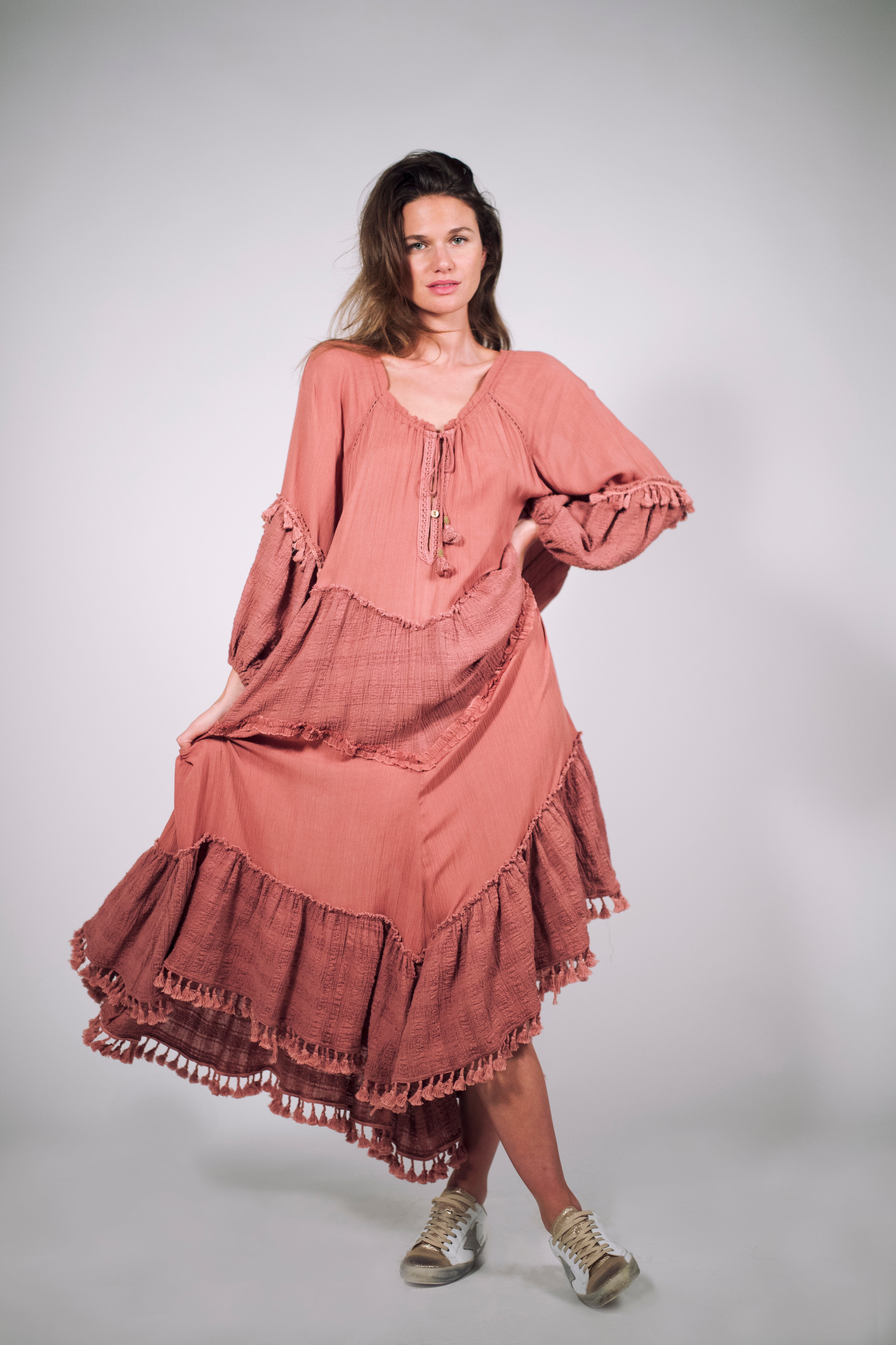 Rose Balloon Maxi Dress - Z&L Europe