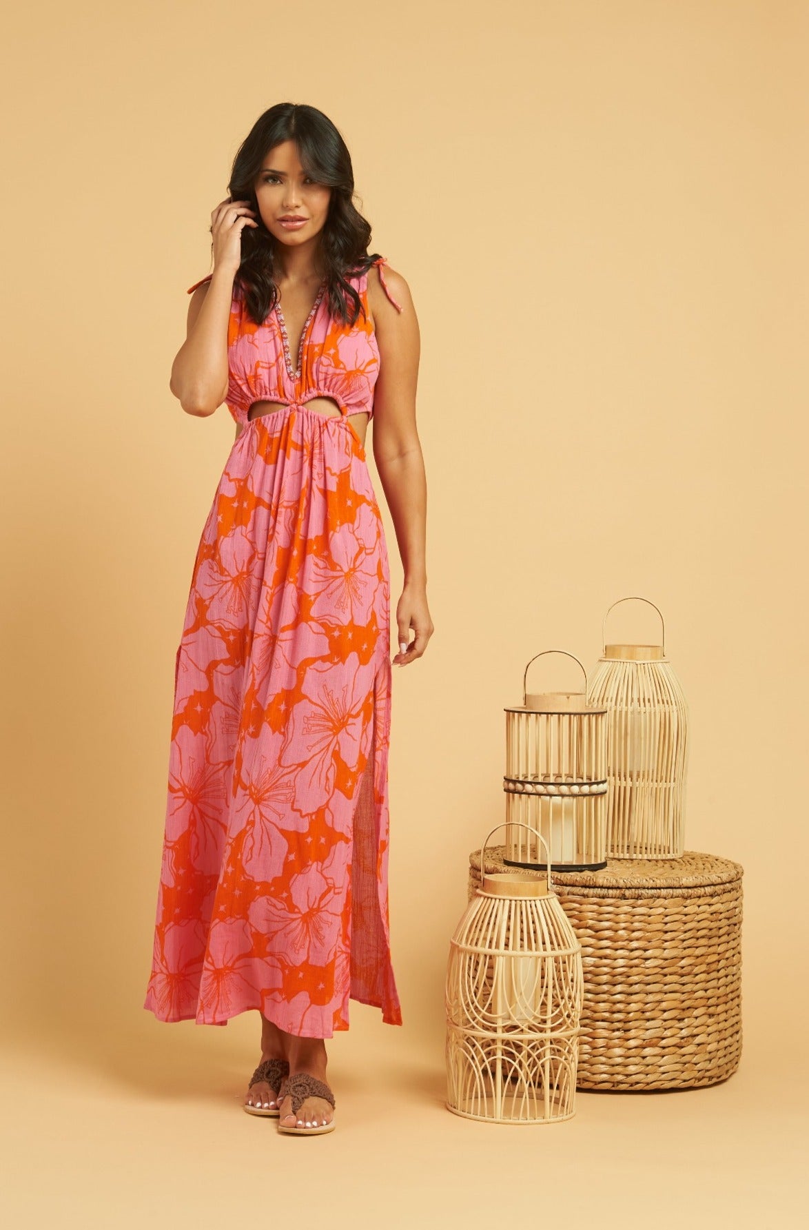 knee length dresses for ladies Cloud Hawaiian Maxi Dress main image 1