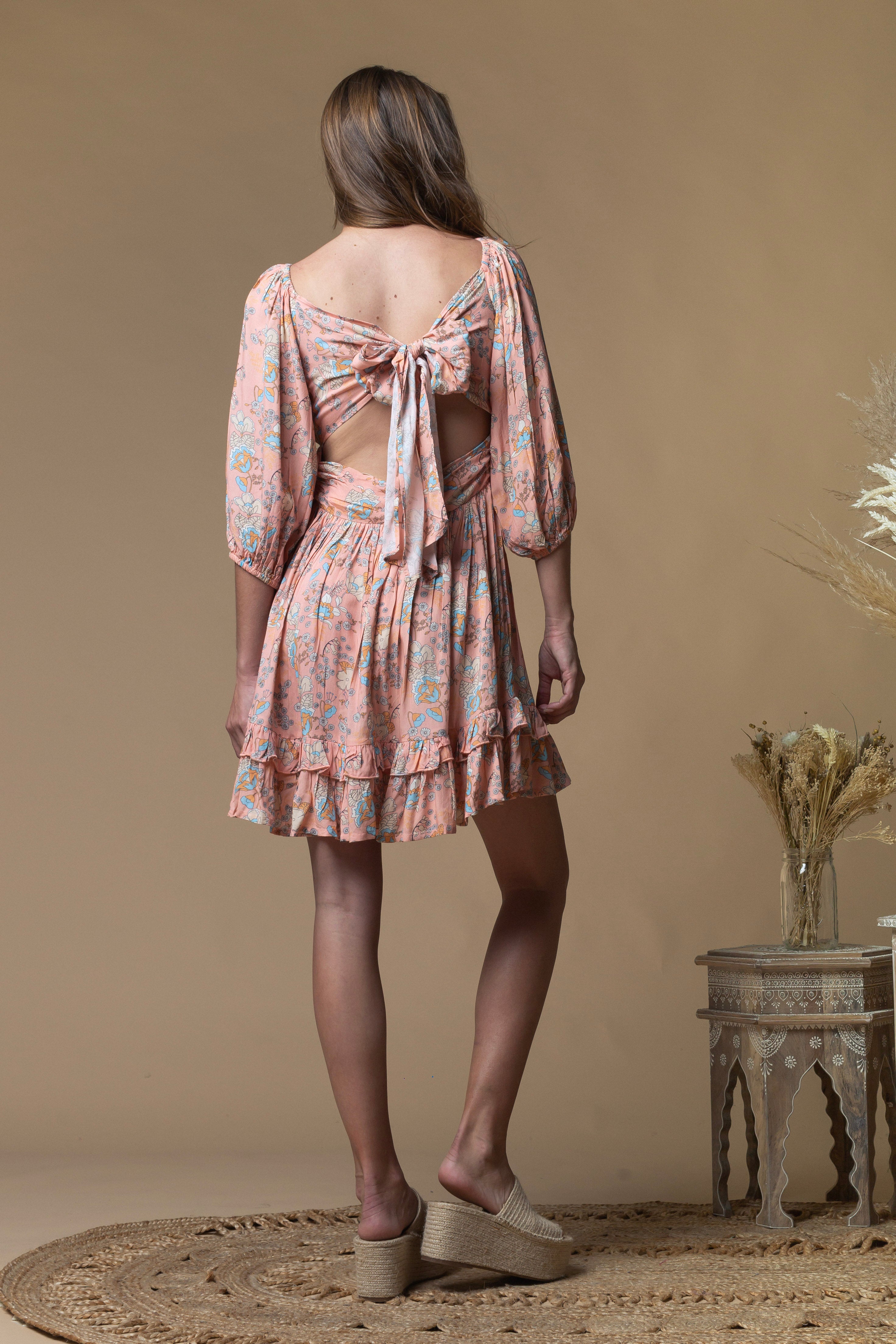 Peachy Flora Mini Dress