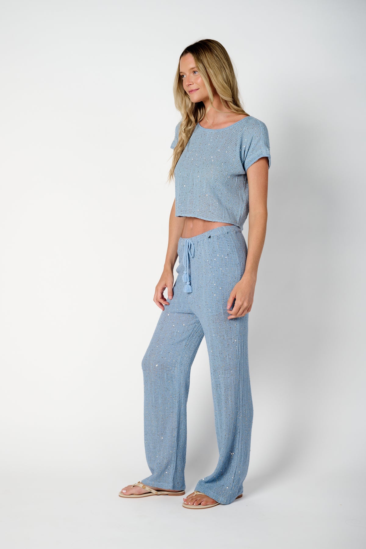 Radiant Sky Top with Sleeves